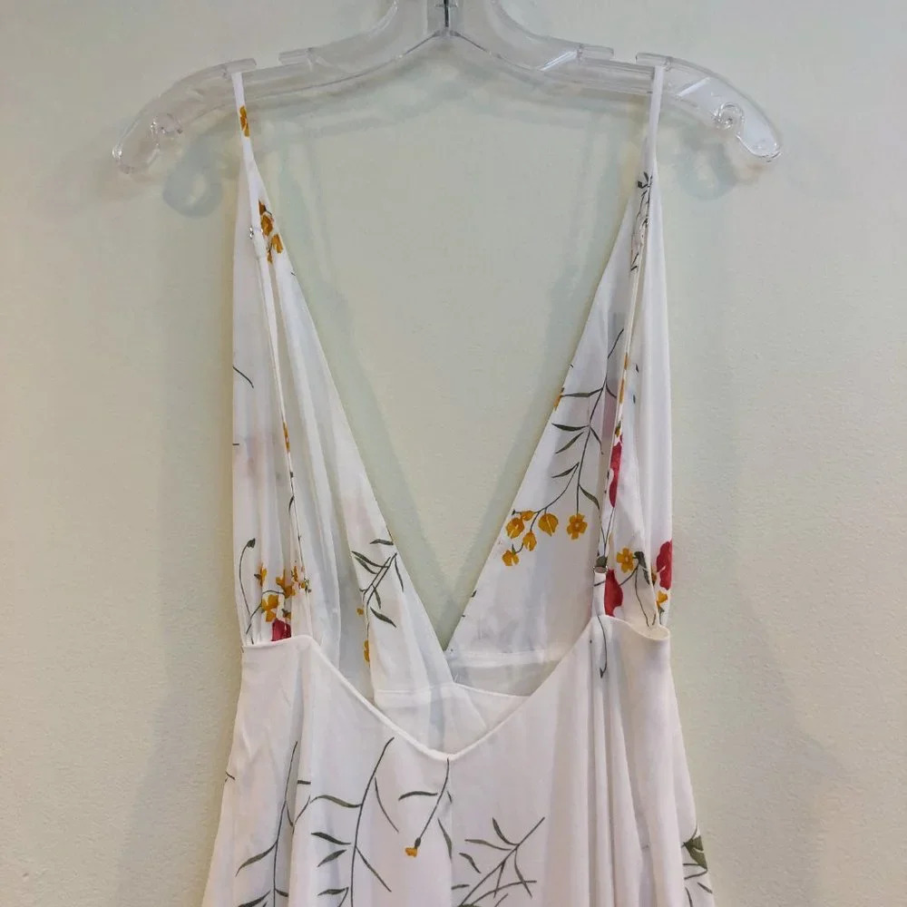 Capulet White Floral V Neck Backless Adjustable Bohemian Wrap Maxi Dress XS NWT - Picture 8 of 13